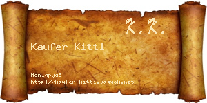 Kaufer Kitti névjegykártya